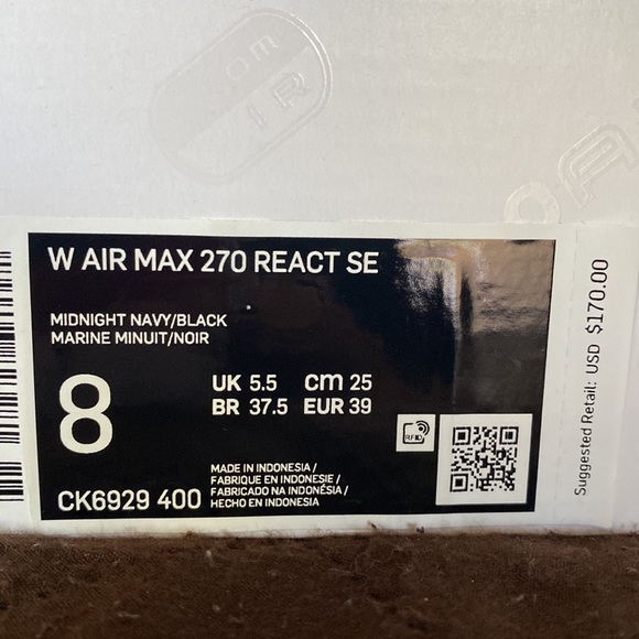 Nike Air Max 270 React SE women’s size 8 - Picture 8 of 9